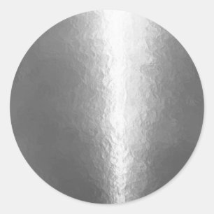 Glänzendes Silber Runder Aufkleber