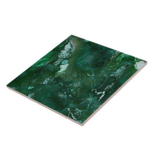 Glänzendes Silber und grüner Fliese (Seite)