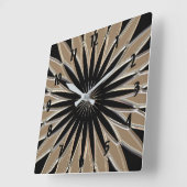 Glänzendes Silber und schwarze Glasbeschaffenheit Quadratische Wanduhr (Winkel)