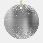 Glänzendes Silberfolie-Monogramm Keramik Ornament (Hinten)