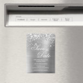 Glänzendes Silberfolie Save the Date Magnet (In Situ (Geschirrspüler))