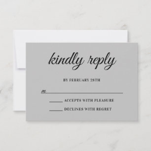 Glänzendes Silberfolien-Monogramm Bitte Antworten RSVP Karte