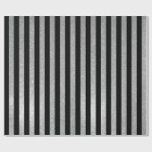 Glänzendes silbernes Glitterschwarzes gestreiftes Geschenkpapier (Flach)