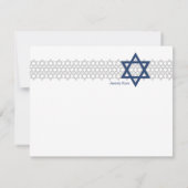 Glänzendes Stern-Bar Mitzvah Blau dankt Ihnen zu Dankeskarte (Rückseite)