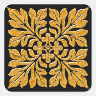 Glänzendes strahlendes Gold der alten englischen Quadratischer Aufkleber