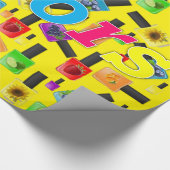 glänzendes Umschlagpapier, Nagelpolngelbe Farben Geschenkpapier (Ecke)