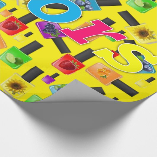 glänzendes Umschlagpapier, Nagelpolngelbe Farben Geschenkpapier (Ecke)