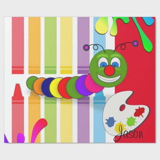 glänzendes Wrapping Paper, farbiger Wurm Geschenkpapier (Flach)