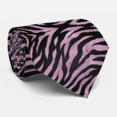 Glänzendes Zebra Wildtier-Muster Krawatte (Gerollt)
