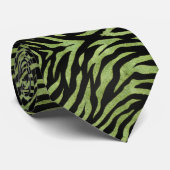 Glänzendes Zebra Wildtier-Muster Krawatte (Gerollt)