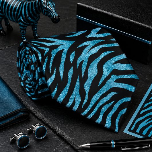 Glänzendes Zebra Wildtier-Muster Krawatte