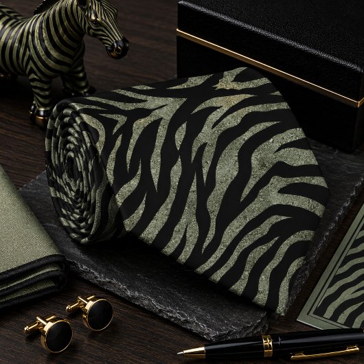 Glänzendes Zebra Wildtier-Muster Krawatte