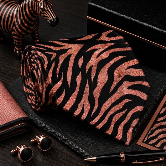 Glänzendes Zebra Wildtier-Muster Krawatte