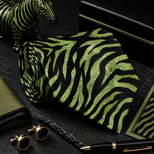 Glänzendes Zebra Wildtier-Muster Krawatte