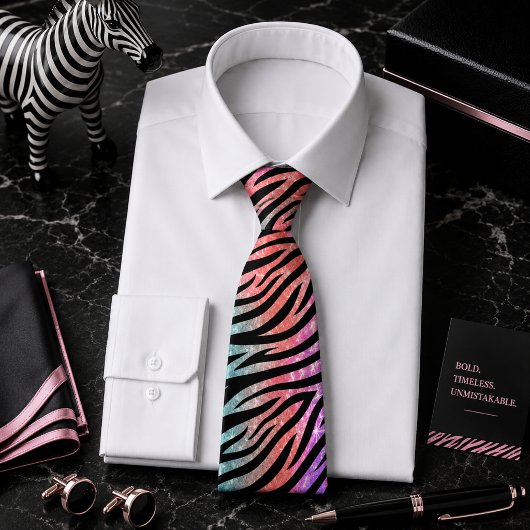 Glänzendes Zebra Wildtier-Muster Krawatte