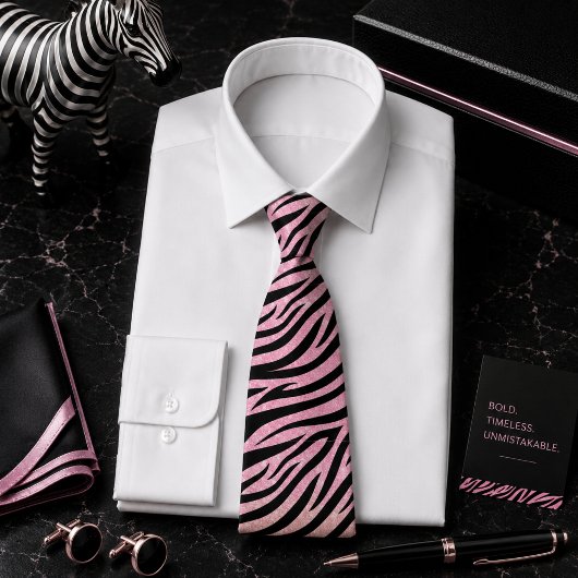 Glänzendes Zebra Wildtier-Muster Krawatte