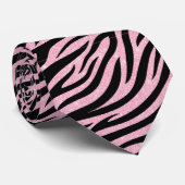 Glänzendes Zebra Wildtier-Muster Krawatte (Gerollt)