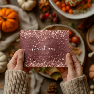 Glänzendes Ziegelrotes Folie 40. Geburtstag Danke  Postkarte