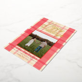 Glanzfolie Rosa Karo Vintage Frohe Feiertage Karte (Gedreht)