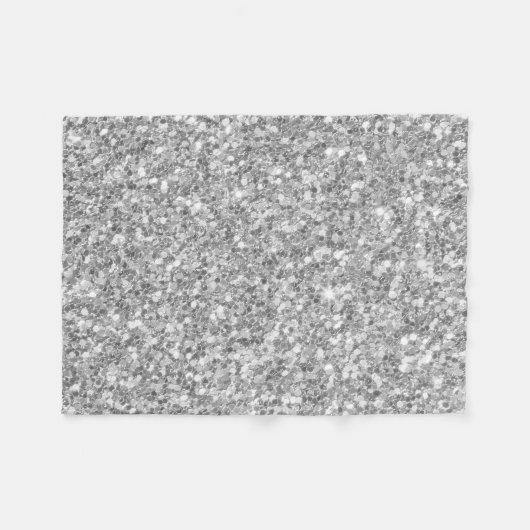 Glanzfunkel Silver Gray Glitzer Pattern Fleecedecke (Vorderseite (Horizontal))