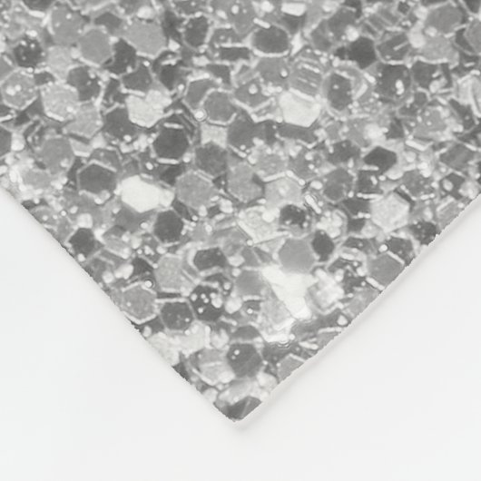 Glanzfunkel Silver Gray Glitzer Pattern Fleecedecke (Ecke)