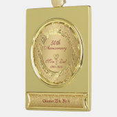 GlanzGold 50. Hochzeitstag Banner-Ornament Gold (Links)