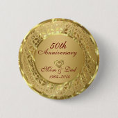 GlanzGold 50. Hochzeitstag Button (Vorderseite)
