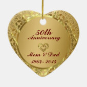 GlanzGold 50. Hochzeitstag Keramikornament (Hinten)