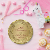 GlanzGold 50. Hochzeitstag Pappteller (Party)