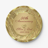 GlanzGold 50. Hochzeitstag Pappteller (Vorderseite)