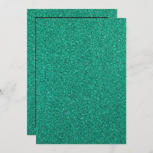 Glanzgrüne Glitzer-Textur-Hochzeit Einladung (Vorne/Hinten)