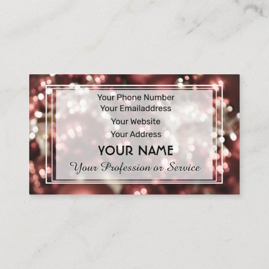 Glanzlichter abstrakte Rose Weihnachtsbällchen Bus Visitenkarte (Rückseite)