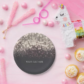 Glanzlichter Romantische Grau Moderne Hochzeit Pappteller (Party)