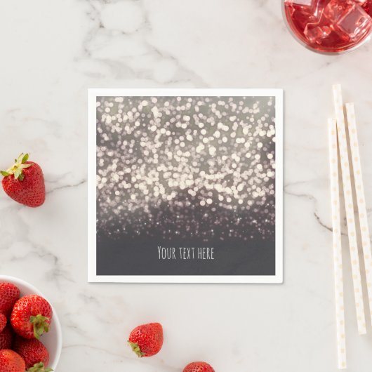 Glanzlichter Romantische Grau Moderne Hochzeit Serviette (Beispiel)