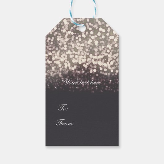 Glanzlichter Romantischer Grau Moderner Glanz Geschenkanhänger (Vorderseite)