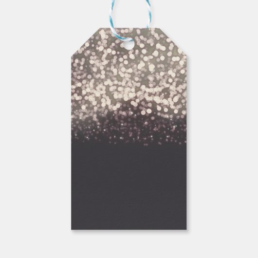 Glanzlichter Romantischer Grau Moderner Glanz Geschenkanhänger (Rückseite)