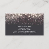 Glanzlichter Romantischer Grau Moderner Glanz Visitenkarte (Rückseite)