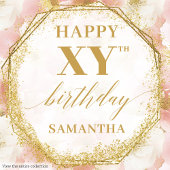 Glanzlichtrosa Boho Gold 70. Geburtstag Mittlere Geschenktüte