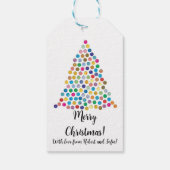 Glanzmehrfarbiger Weihnachtsbaum Geschenkanhänger (Rückseite)