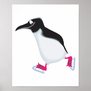 Glanzpinguin auf Eiskates Poster