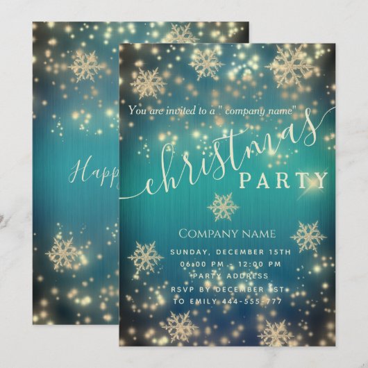 Glanzvolles Weihnachtsfest im Unternehmen Einladung (Vorne/Hinten)