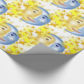 Glanzwackelpapier, Gelbe Stars aus Sonnenmond Geschenkpapier (Ecke)