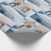 Glanzwackelpapier Polar Bear Geschenkpapier (Ecke)