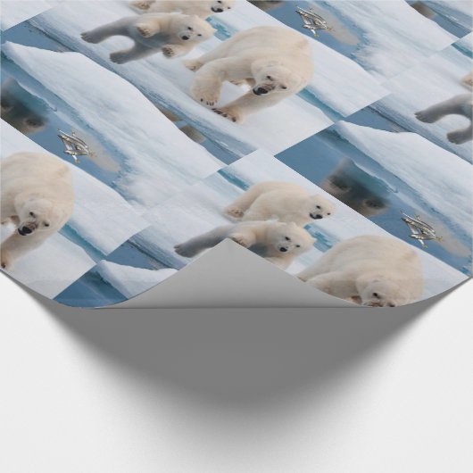 Glanzwackelpapier Polar Bear Geschenkpapier (Ecke)