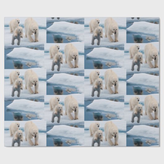 Glanzwackelpapier Polar Bear Geschenkpapier (Flach)