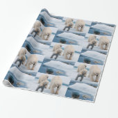 Glanzwackelpapier Polar Bear Geschenkpapier (Ungerollt)
