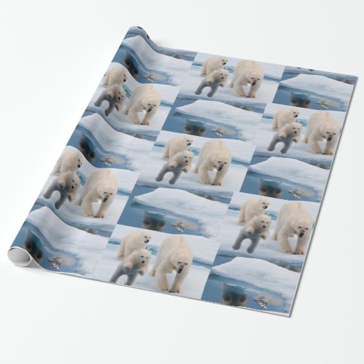 Glanzwackelpapier Polar Bear Geschenkpapier (Ungerollt)