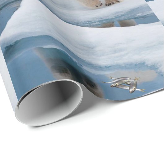 Glanzwackelpapier Polar Bear Geschenkpapier (Rolleneckpunkt)