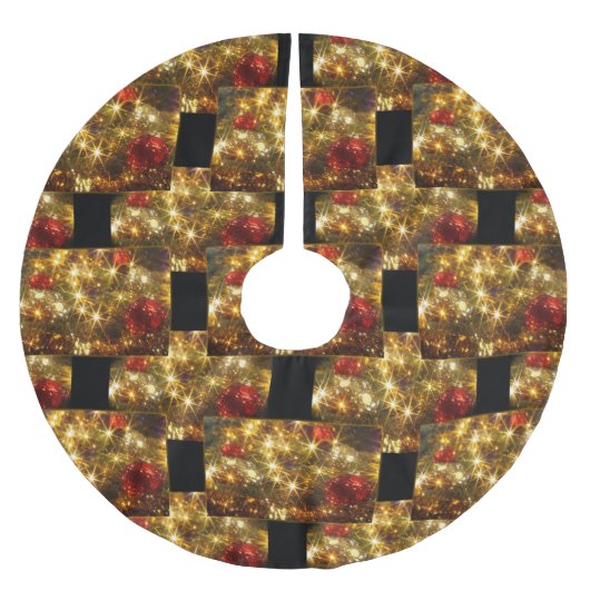 Glanzwein-Weihnachtsbaumrock Polyester Weihnachtsbaumdecke (Vorderseite)