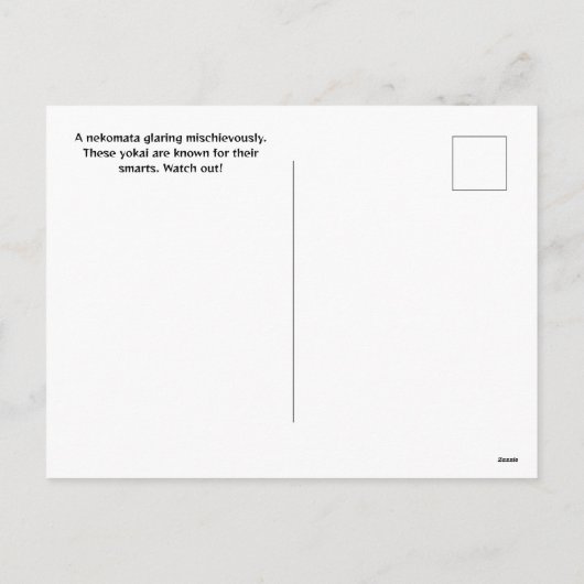 Glaring Nekomata Postcard Feiertagspostkarte (Rückseite)